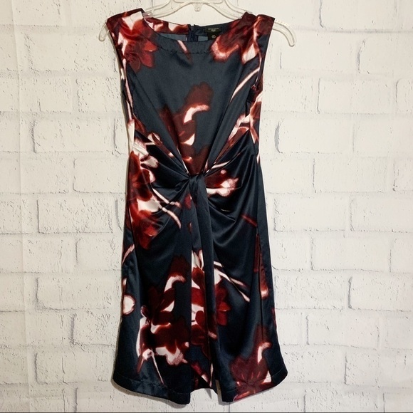 Ann TAYLOR PETITE Navy Floral Print Sheath Dress - Picture 2 of 7